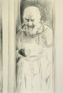 Padre Pio Reading, 1988-89 by Antonio Ciccone