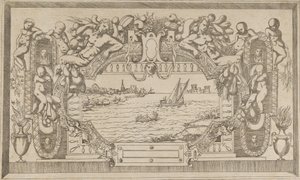 Landscape with Ornamental Frame, ca. 1543 by Antonio Fantuzzi