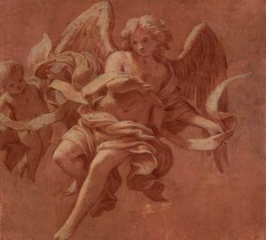 Putto and Angel Holding a Banderole