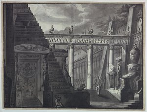 Stage Design, Courtyard of an Egyptian Temple