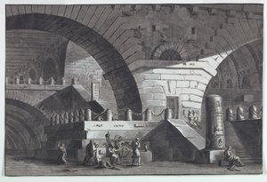 Stage Design, Prison Interior with the Death of Socrates