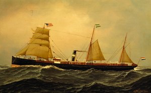 Steamship Schiedam in rough sea