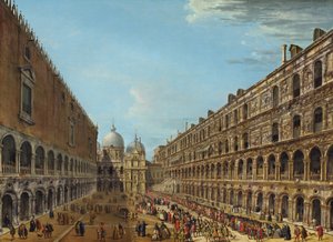 Procession in the Courtyard of the Ducal Palace, Venice, 1742 or after by Antonio Joli