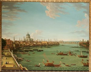 The Thames from the Terrace of Somerset House, Looking Towards the City by Antonio Joli