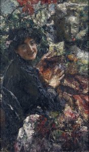 Aurelia (Portrait of a Roman Model Nicknamed the Cornacchia) (Painting by Antonio Mancini, c. 1906)