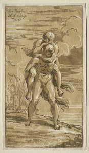 Eneas Carrying Anchises, his Father, from the Burning of Troy by Antonio Maria I Zanetti