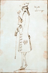 Portrait of Carlo Broschi (Farinelli) (1705-1782) (Drawing by Anton Maria Zanetti, 1725) by Antonio Maria Zanetti