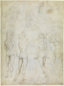 Four Studies of a Female Nude, an Annunciation and Two Studies of a Woman Swimming