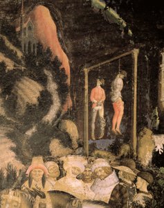The Hanged Men (detail from St George and the Princess) by Antonio Pisanello