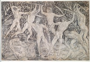Fight of naked warriors by Antonio Pollaiuolo