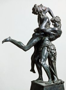 Hercules and Antaeus, ca 1475, by Antonio Pollaiuolo, bronze statue, Italy