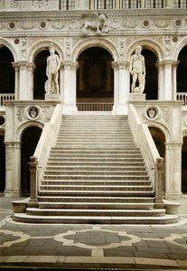 View of the Scala dei Giganti, designed by Antonio Rizzo with statues of Mars and Neptune by Jacopo Sansovino by Antonio Rizzo