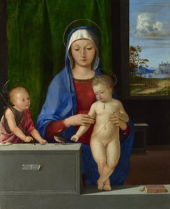 The Virgin and Child with Saint John by Antonio Solario