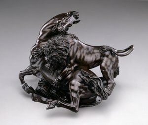 Lion attacking horse by Antonio Susini