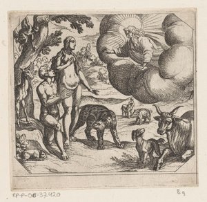 Adam and Eve Placed in Paradise (series title: The Creation) by Antonio Tempesta