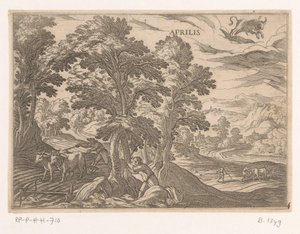 April: Plowing and Sowing (Bull) (series title: The Twelve Months) by Antonio Tempesta