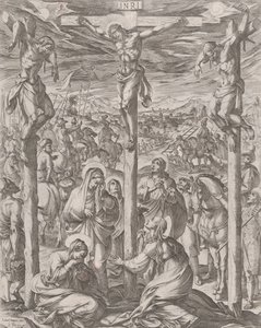 Christ Crucified Between the Two Thieves, the Three Marys at the Foot of the Cross by Antonio Tempesta