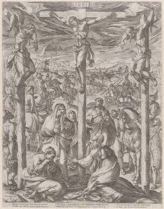 Christ Crucified Between the Two Thieves, the Three Marys at the Foot of the Cross by Antonio Tempesta