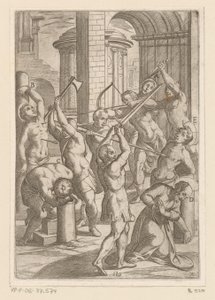 Torture with Sword, Spear, and Bow and Arrow (series title: Tortures Endured by Christian Martyrs) by Antonio Tempesta