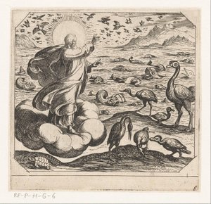God Creating the Birds and the Fish by Antonio Tempesta