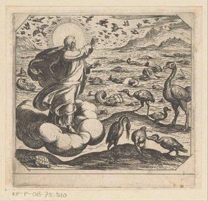 God Creates the Birds and the Fish (The Creation) by Antonio Tempesta