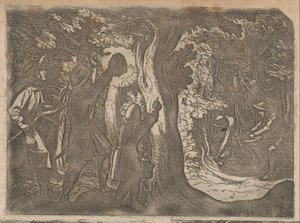Hunters Catching Birds at Night (series title: Hunting Scenes, Part 2) by Antonio Tempesta