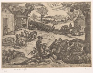 March: Peasant Activities (Ram) (The Twelve Months, Part 1) by Antonio Tempesta