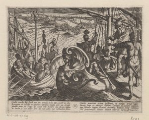 Dutch and Roman Ships on the Rhine by Antonio Tempesta