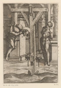 Crucifixion (series title: Tortures Endured by Christian Martyrs) (series title: Various Torments and Cruel Punishments) by Antonio Tempesta