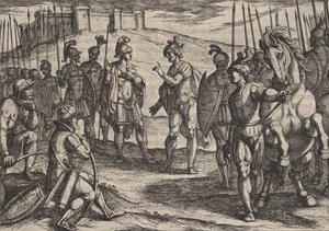 Civilis Treating with a Roman Commander, from The War of the Romans Against the... by Antonio Tempesta