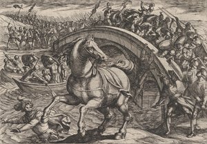 Civilis Forced to Dismount and Swim Across the River