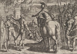 Plate 34: The Romans Burning the Dutch Countryside, from The War of the Romans Against the... by Antonio Tempesta