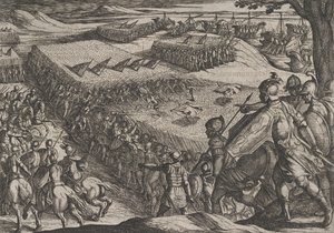 Plate 6: Romans Defeated Near the Rhine, from The War of the Romans Against the Batavians, 1611 by Antonio Tempesta