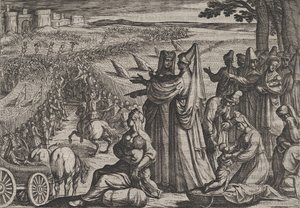 Plate 8: Women and Children Observe Civilis Battling the Romans, from The War of the Romans, 1611 by Antonio Tempesta