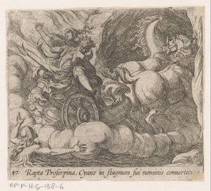 Pluto Leading Proserpina Past the Nymph Cyane (Metamorphoses of Ovid) by Antonio Tempesta