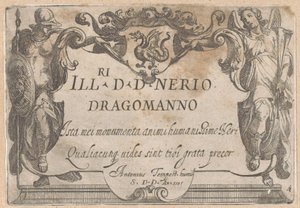Title Page with Cartouche with Dedication, Flanked by Minerva and Fame by Antonio Tempesta