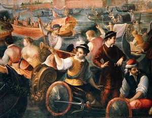 The Disembarkation of Caterina Cornaro in Venice in 1489 (detail)