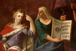 Queen Anne as Britannia, with a Prophetess (detail) by Antonio Verrio