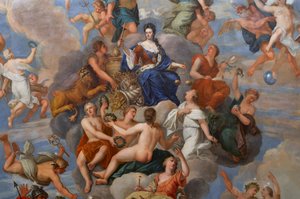Queen Anne surrounded by a host of personified virtues (detail) by Antonio Verrio