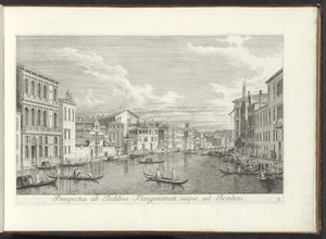 View of the Grand Canal and Palazzo Flangini in Venice by Antonio Visentini