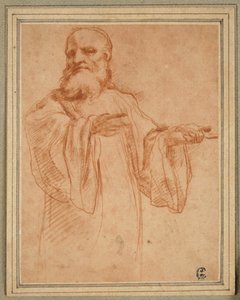 St. Benedict Gesturing to the Left: Study for the Coronation of the Virgin by Antonio da Correggio