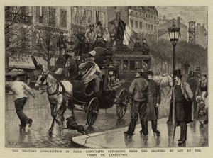 The Military Conscription in Paris, Conscripts Returning from the Drawing by Lot at the Palais de L