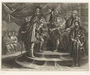 Abdication of Charles V; Entry of Ferdinand into Ghent in 1635 by Antony van der Does