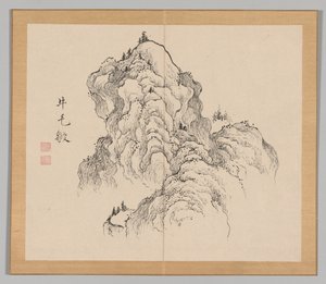 Double Album of Landscape Studies after Ikeno Taiga, Volume 1 leaf 16 by Aoki Shukuya