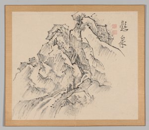 Double Album of Landscape Studies after Ikeno Taiga, Volume 1 leaf 26, 18th century by Aoki Shukuya