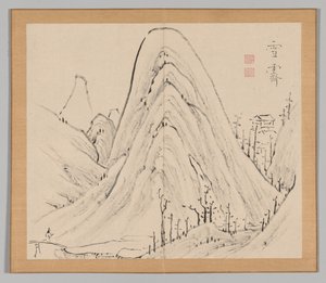 Double Album of Landscape Studies after Ikeno Taiga, Volume 1 Leaf 33 by Aoki Shukuya