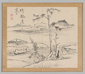 Double Album of Landscape Studies after Ikeno Taiga, Volume 2 Leaf 24 by Aoki Shukuya