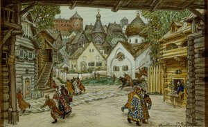 Stage design for the opera The Oprichnik by Pyotr Tchaikovsky, 1911
