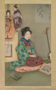 Female Chanter for Joruri Puppet Theater, ca. 1920 by Arai Kou