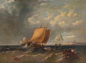A Fishing Lugger off the Coast of Kent
